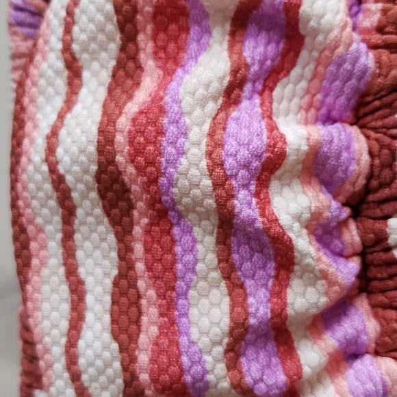 Shade & Shore Bandeau Pink Multi Stripe Convertible Bikini Top Size L (12-14) # - Picture 7 of 10